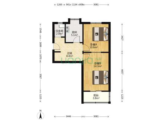新圃西街147号院 2室0厅1卫 51平方