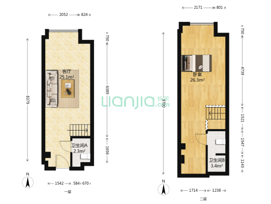 华润max公寓 1室1厅2卫 38平方