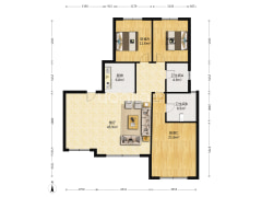 134平的大洋房 3居2卫  精装修 大产权-涿州鸿坤理想湾南区户型图