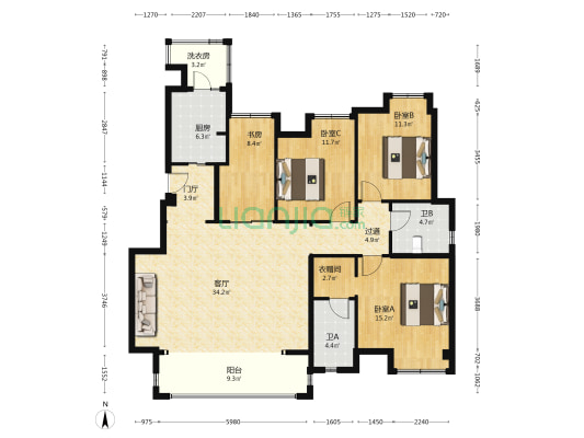 交投璟云府 4室1厅2卫 137平方