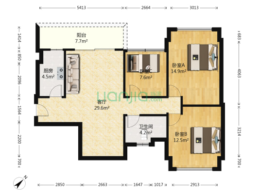 碧桂园常平首府 3室1厅1卫 89平方