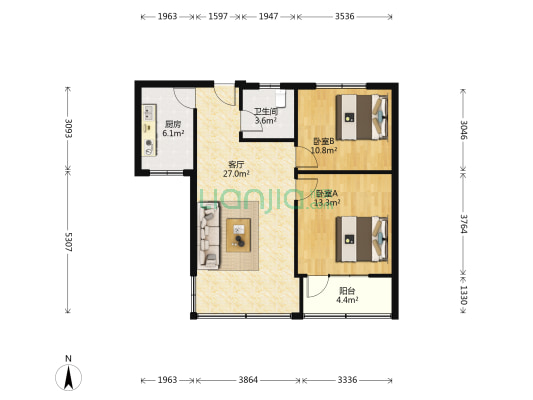 饶益小区 2室1厅1卫 76平方