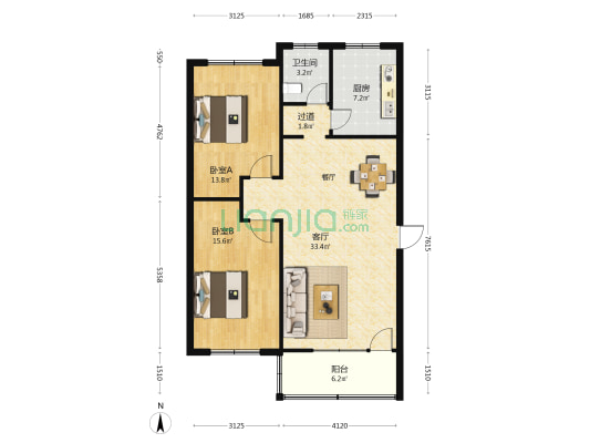八喜温馨苑 2室1厅1卫 101平方