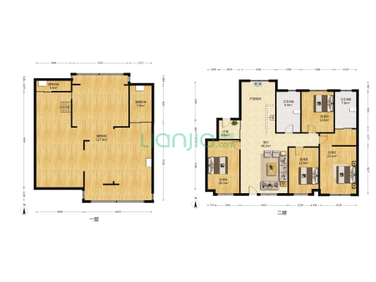 力旺康城四期 4室1厅2卫 164平方