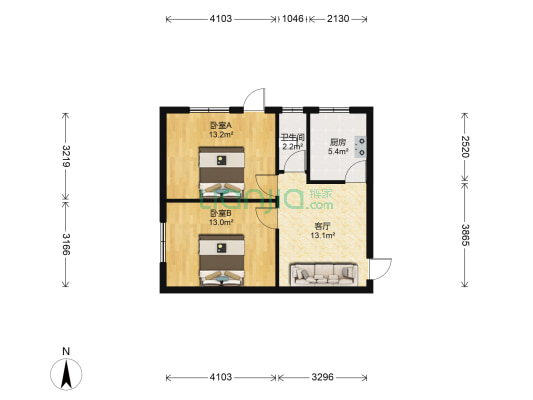 嘉澄小区 2室1厅1卫 59平方