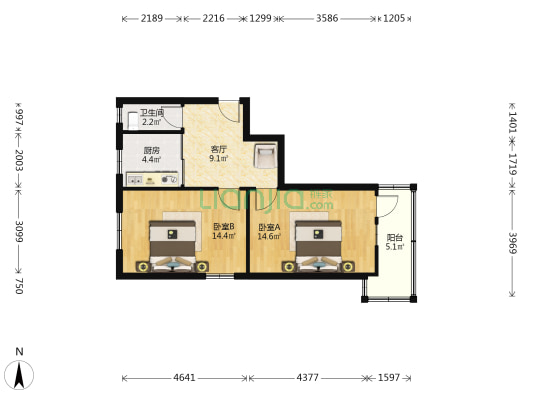 十八中小区 2室1厅1卫 57平方