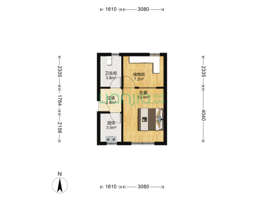 泰东新村(徐汇) 1室0厅1卫 43平方