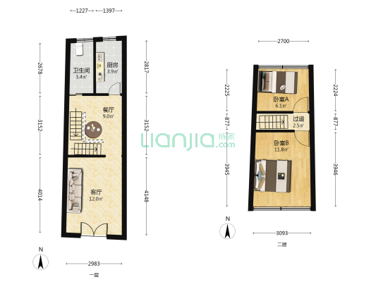 西大街(丰惠镇) 2室2厅1卫 51平方