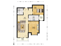 香邑溪谷 南向 两居室 满两年 看房方便-涿州香邑溪谷户型图