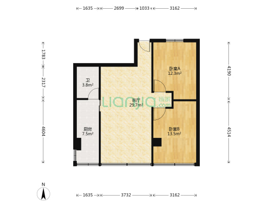 富贵天骄 2室1厅1卫 89平方