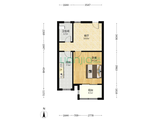 名元佳苑 1室1厅1卫 66平方