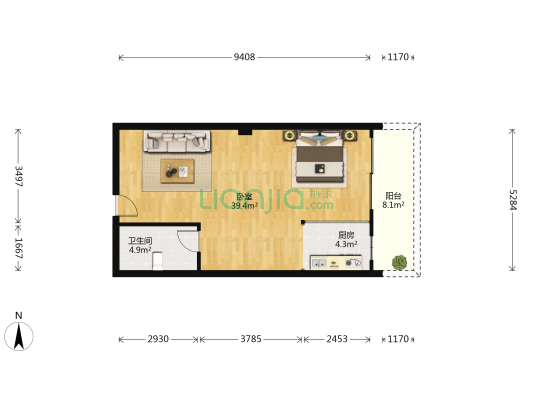 正虹海景湾 1室0厅1卫 72平方