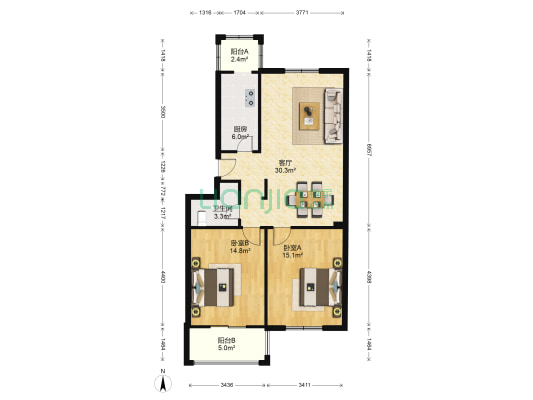 程华里 2室1厅1卫 96平方