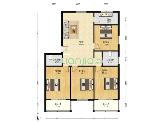 立新中路11支弄 4室1厅2卫 142平方
