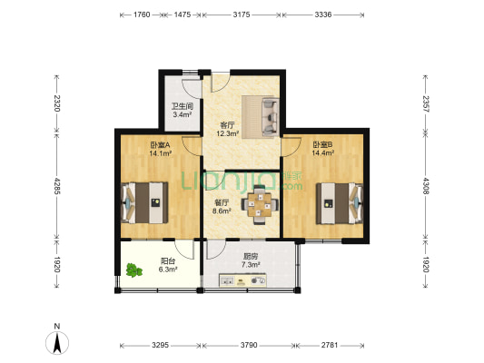 利农庄路29-1号 2室2厅1卫 78平方