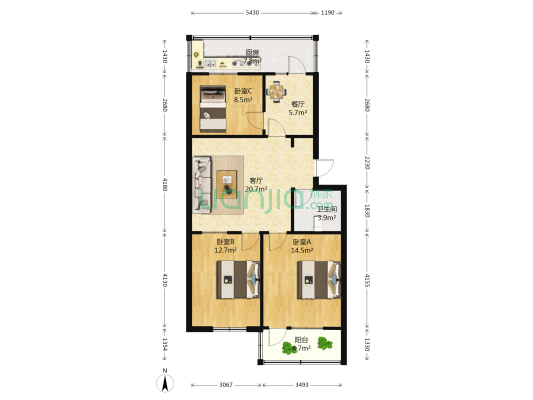 建设东街一道巷 3室2厅1卫 96平方