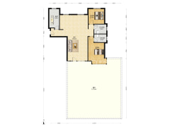 一层带120平大院子，采光好！南北通透三居-涿州高铁新干线户型图