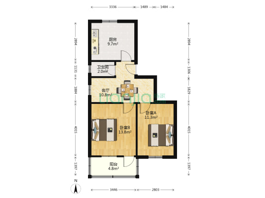 天官坊 2室1厅1卫 65平方