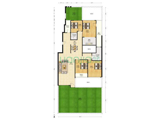 金科东方大院三期 4室2厅2卫 271平方