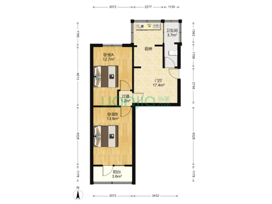 热电楼 2室0厅1卫 62平方