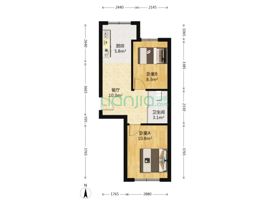 新大华府 2室1厅1卫 60平方