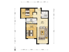 K2狮子城南区 2室1厅 南 北-涿州K2狮子城南区户型图