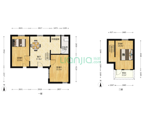 后石皮弄散盘 3室1厅1卫 43平方