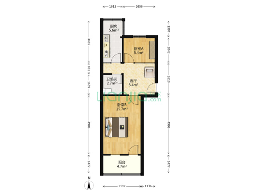 南门大街215号 2室1厅1卫 49平方