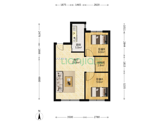 金阳万田 2室1厅0卫 77平方