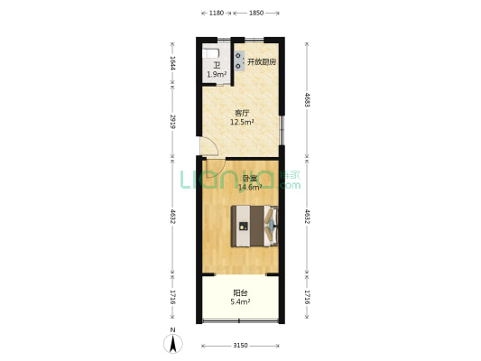 安怀新村 1室1厅1卫 40平方