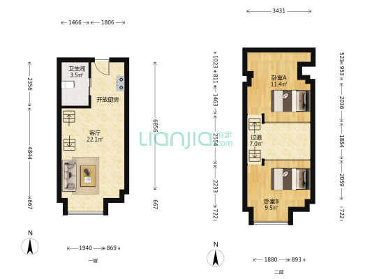 环球MATE 2室1厅1卫 37平方