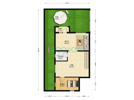 阳光邑上别墅区 1室1厅1卫 230平方