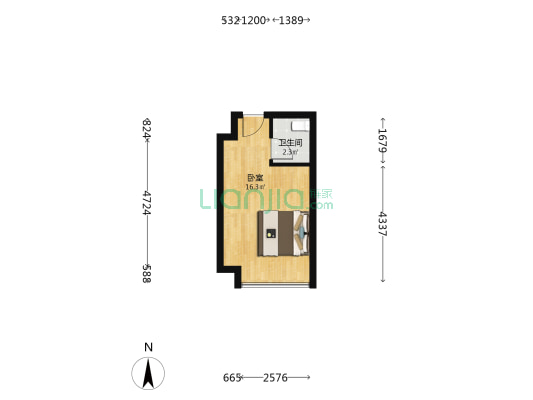 58神奇空间 1室0厅1卫 33平方