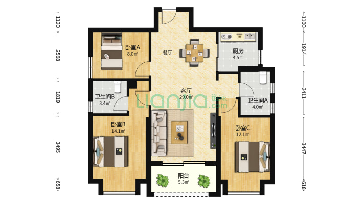海晟大学府二手房实景图