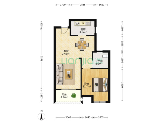和善家园 1室1厅1卫 66平方