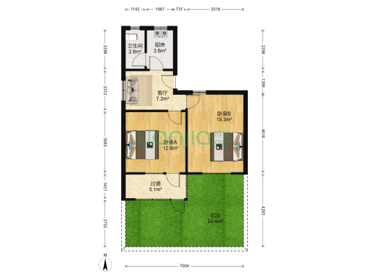 友谊新村 2室1厅1卫 59平方