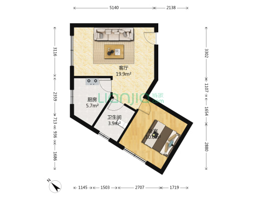 跃华花园 1室1厅1卫 50平方