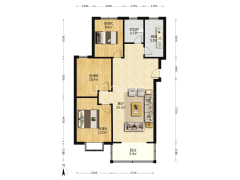 格局朝向合理拎包入住的三居室出售-涿州平安D区户型图