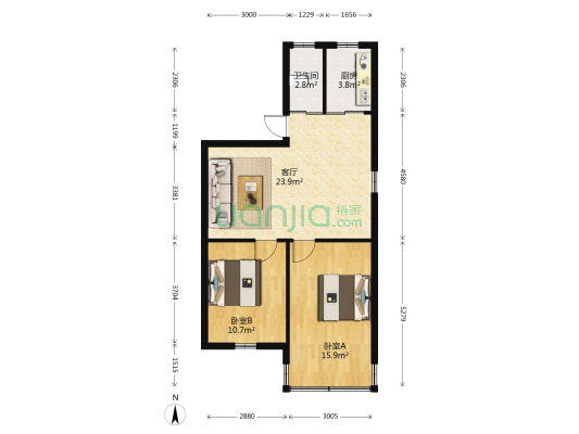 德宽路308号 2室1厅1卫 72平方