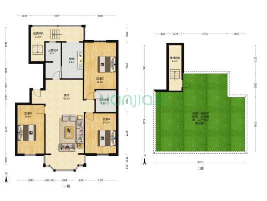 古城巷3号 3室1厅2卫 145平方