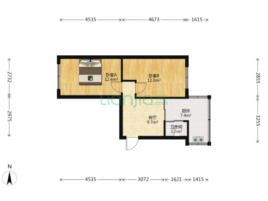 九街230住宅楼 2室1厅1卫 60平方