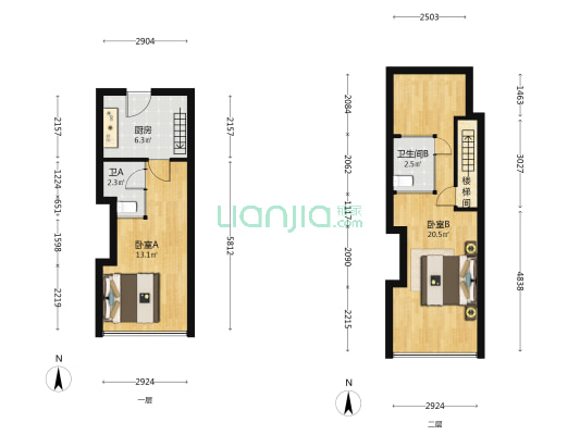 天骄年华 2室0厅2卫 45平方