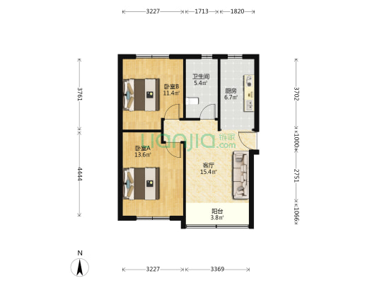 龙柏三村（先锋公寓） 2室1厅1卫 69平方