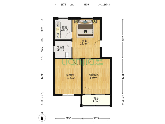 红峰二村二区 1室0厅1卫 68平方