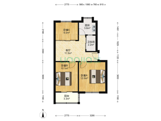 江汽一村 3室1厅1卫 63平方
