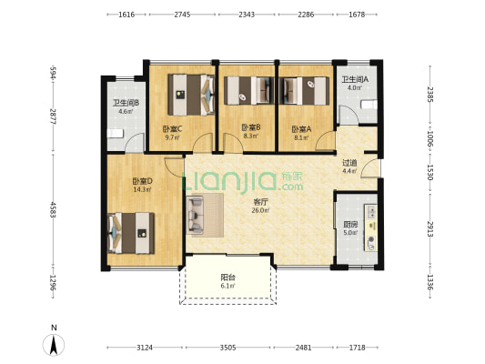 星樾·山畔 4室1厅2卫 111平方