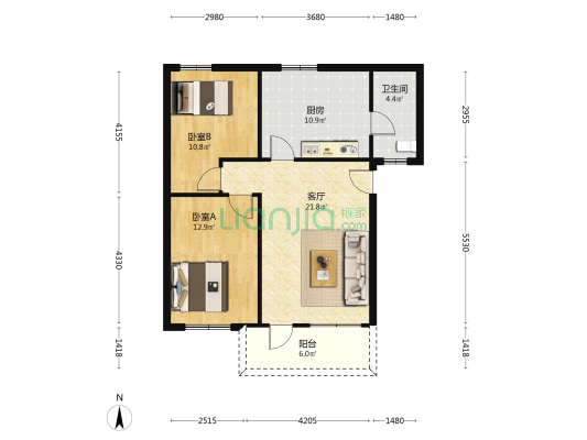 前进街14号 2室1厅1卫 79平方