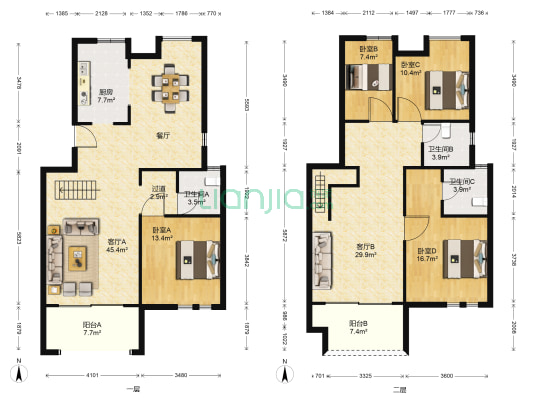 叶与城 4室2厅3卫 183平方
