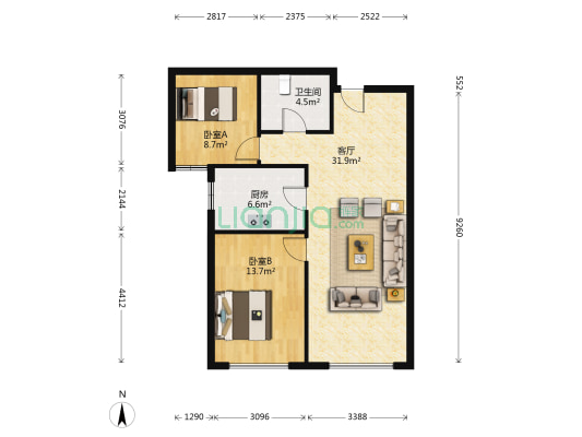 中高楼层 采光不错 业主急售 随时看房-户型图