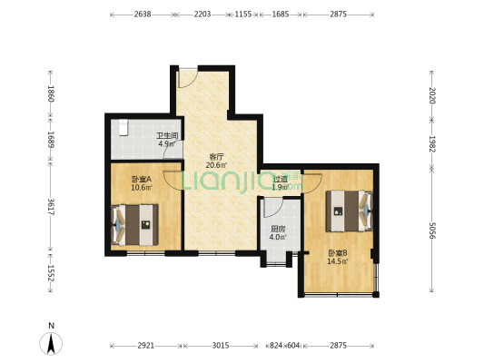 荣泰小区 2室1厅1卫 70平方